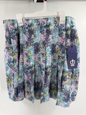 Tee Time Colorful Floral Pleated Golf Skort Large New with tags